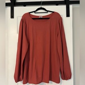 LuLaRoe Terracotta Long Sleeve Blouse